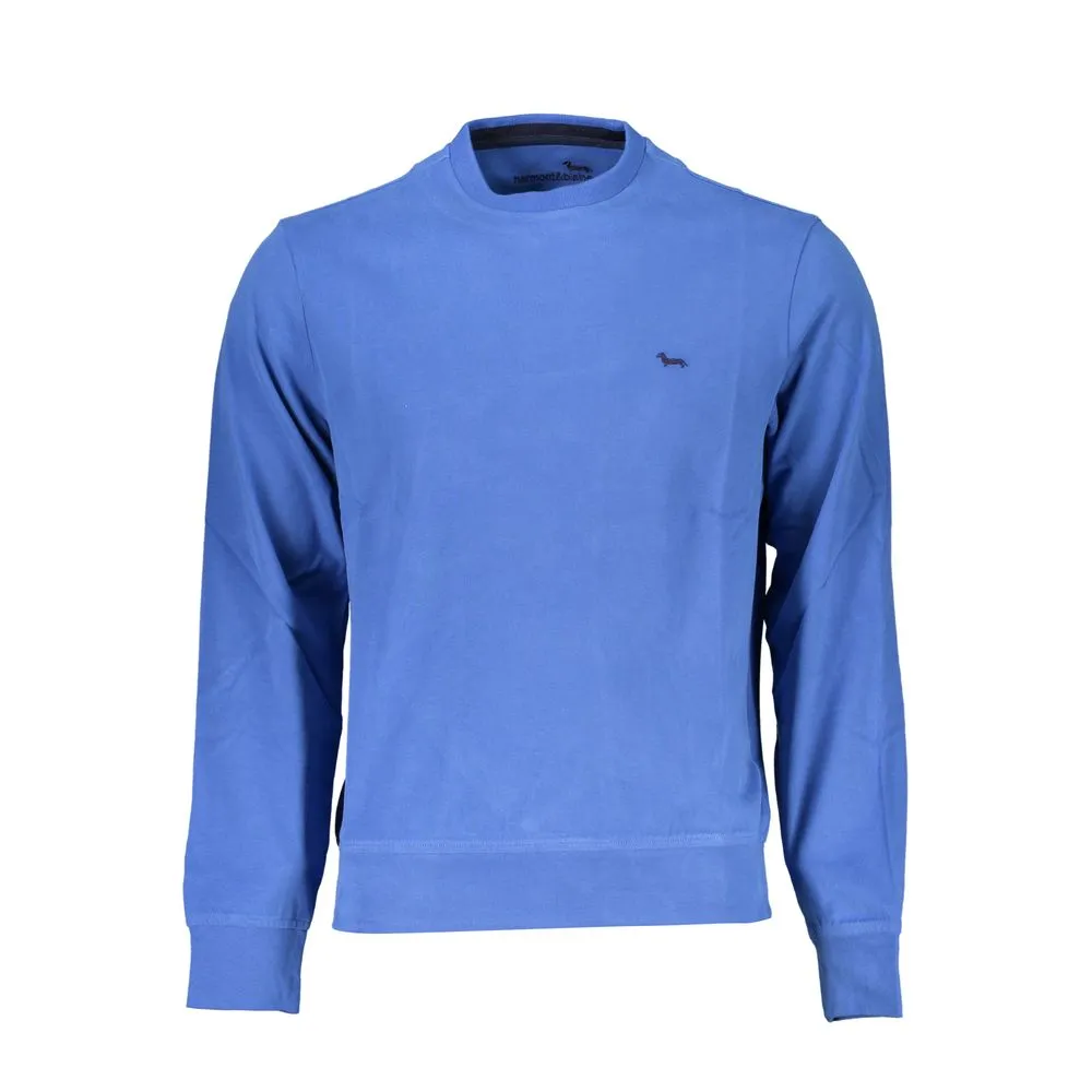 Harmont & Blaine Men's Crew Neck Embroidered Blue Sweater