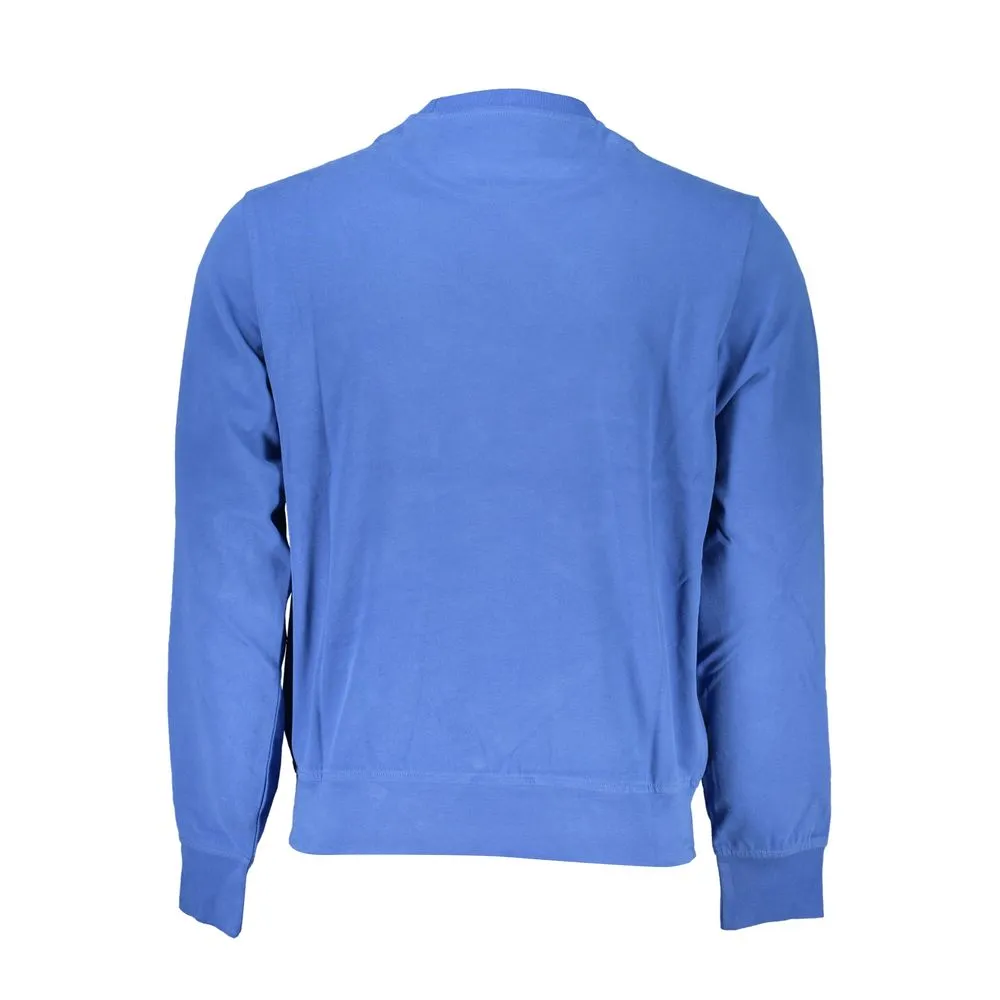 Harmont & Blaine Men's Crew Neck Embroidered Blue Sweater