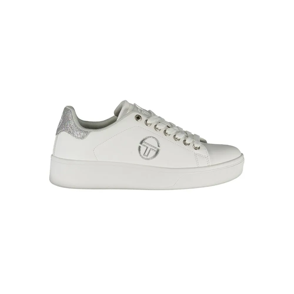 Sergio Tacchini Women's Chic White Lace-up Sneakers with Contrast Details