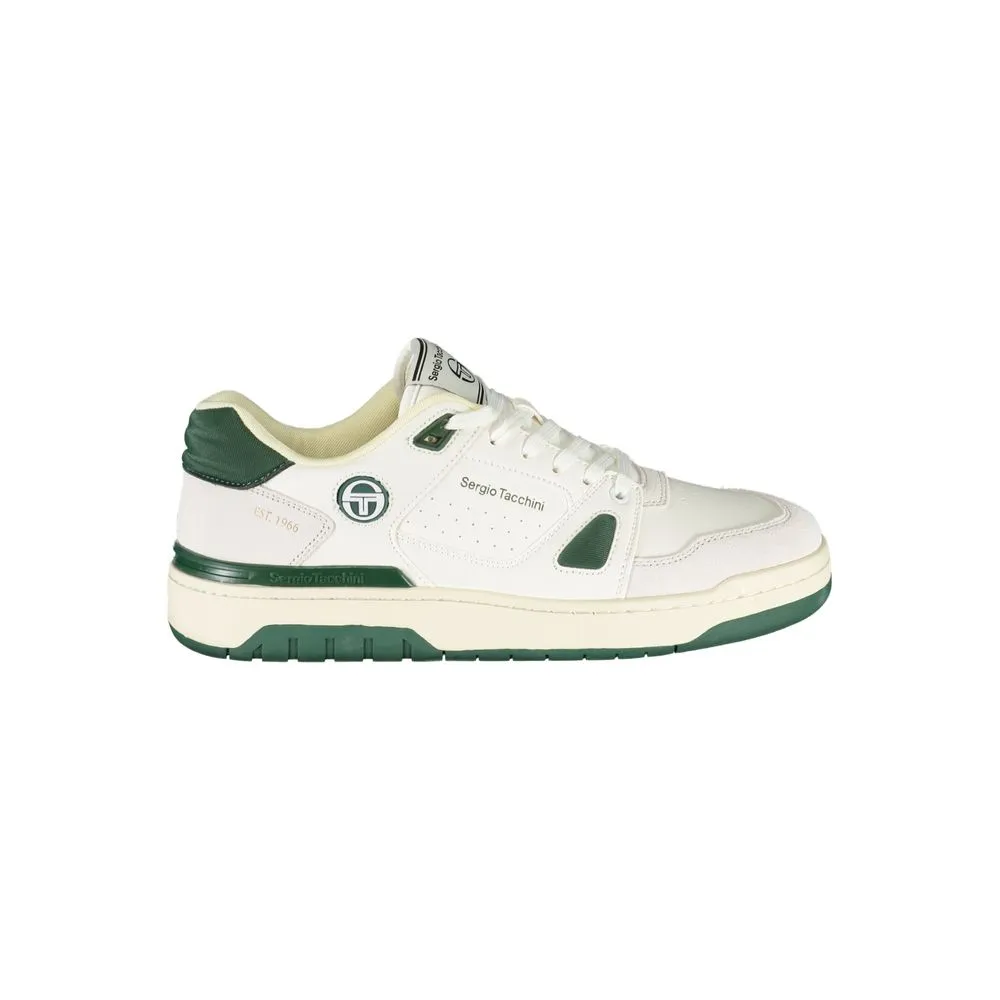 Sergio Tacchini Men's Sleek White Sneakers with Contrasting Accents