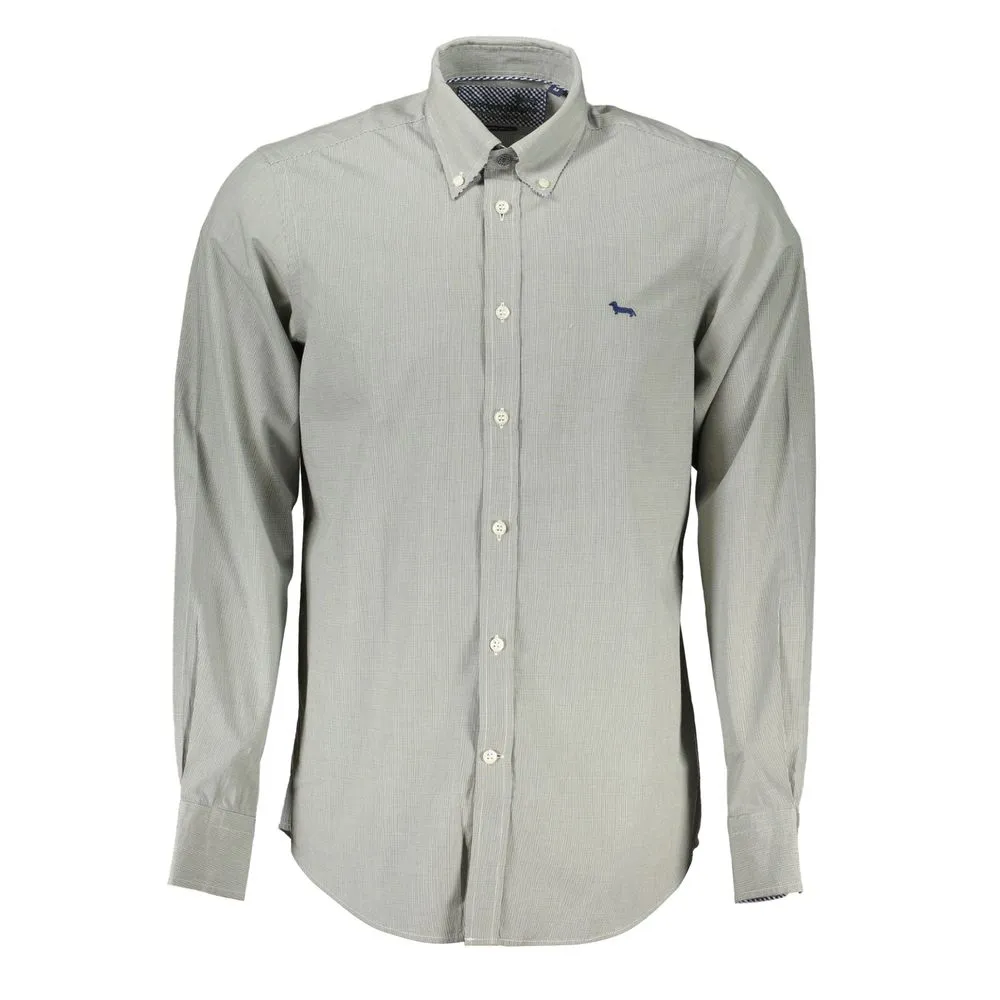 Harmont & Blaine Men's Elegant Green Button-Down Cotton Shirt