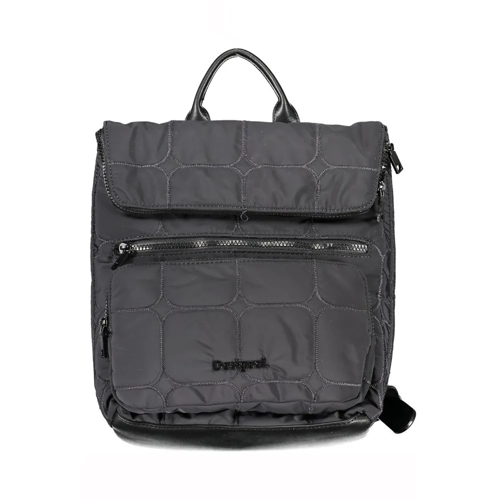 Desigual Women's Chic Urban Black Polyester Backpack with Contrasting Details