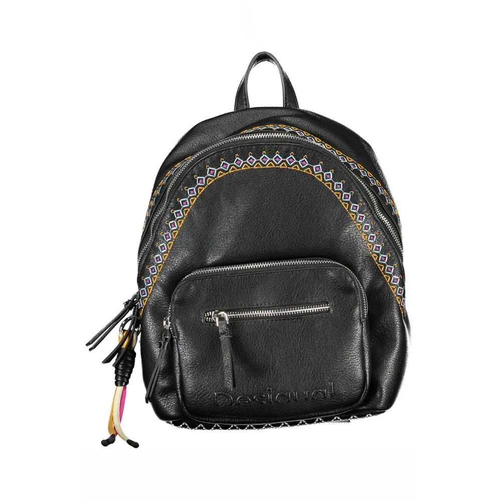 Desigual Women's Chic Black Contrast Detail Backpack