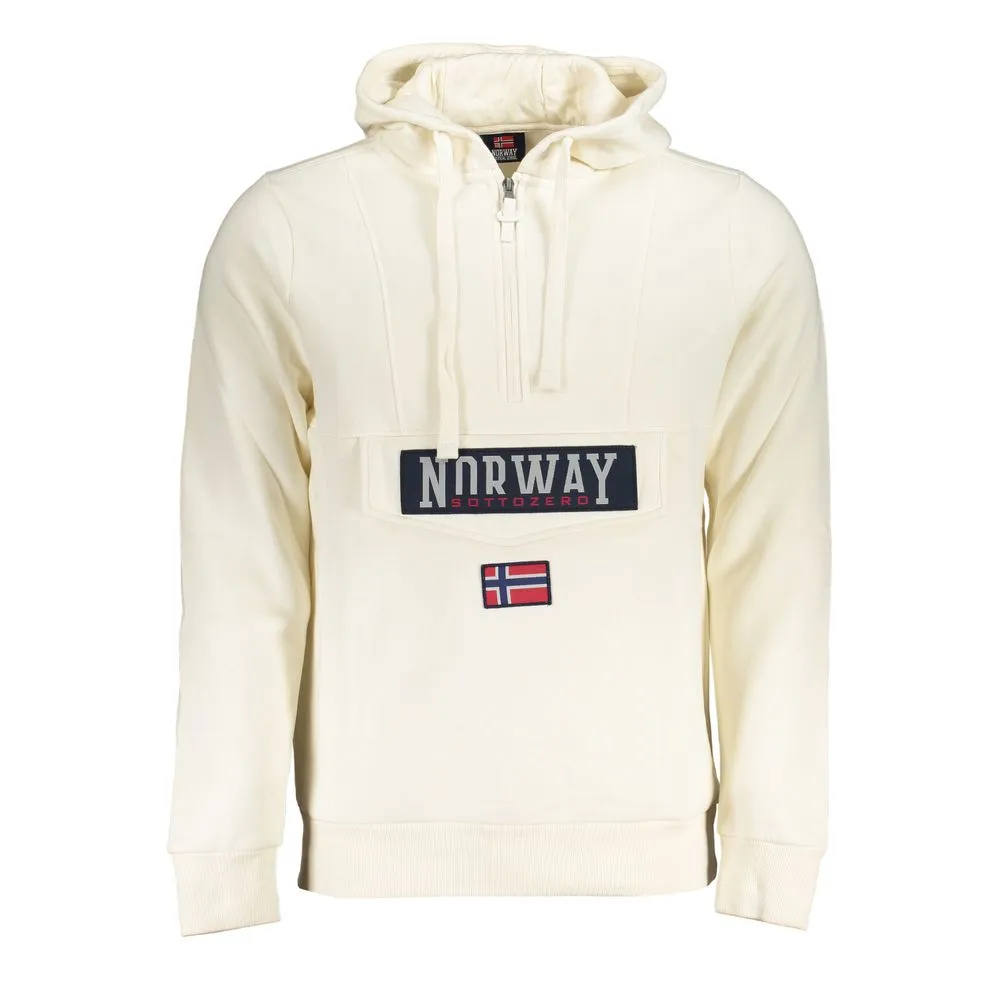 Norway 1963 Men's Elevated Comfort White Hooded Sweatshirt