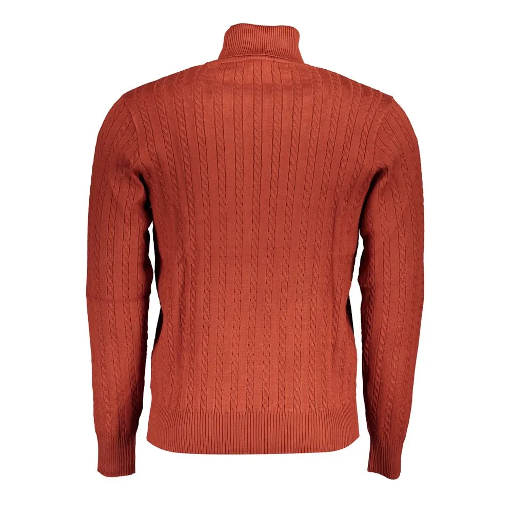 U.S. Grand Polo Men's Elegant Bronze Turtleneck Sweater for Men