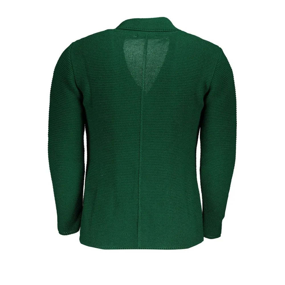 U.S. Grand Polo Men's Elegant Green Cardigan with Pockets