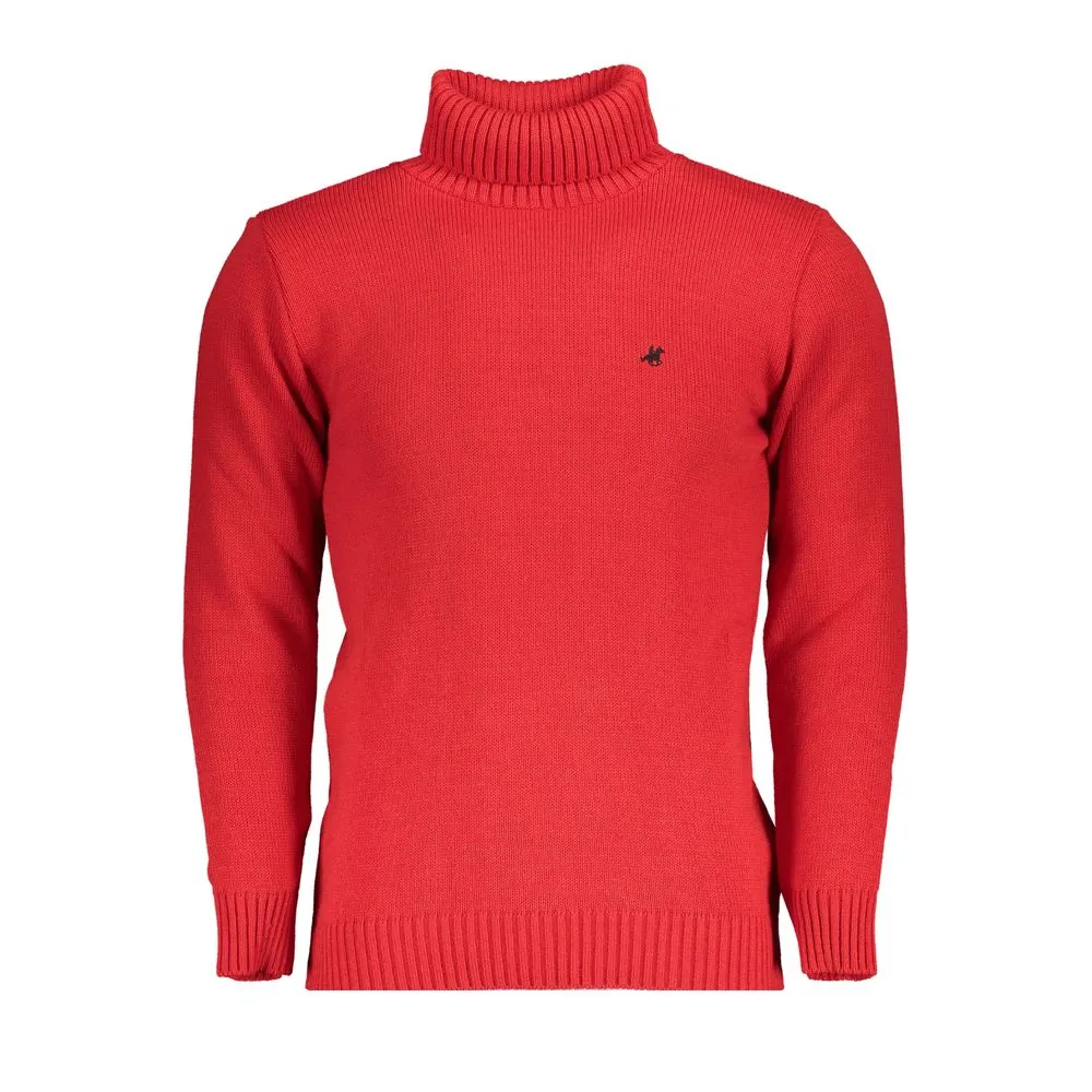 U.S. Grand Polo Men's Elegant Turtleneck Sweater with Embroidery Detail