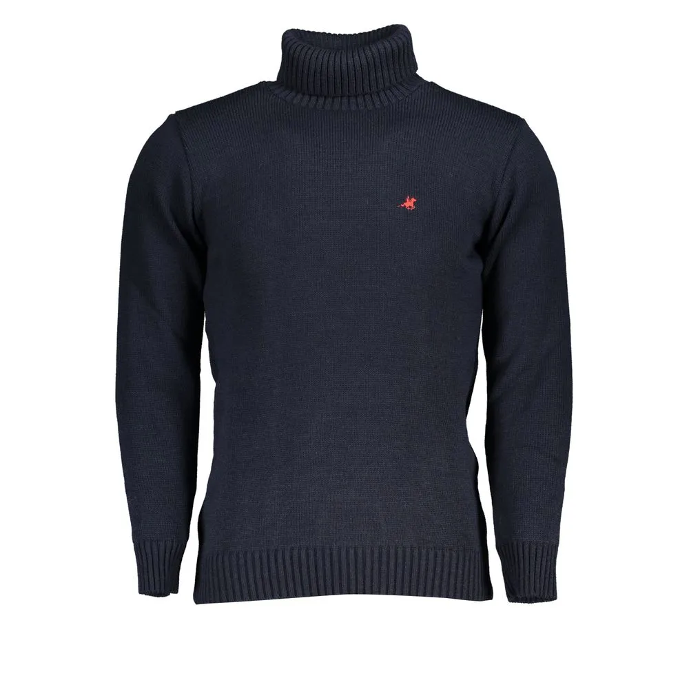 U.S. Grand Polo Men's Elegant Turtleneck Sweater with Embroidered Logo