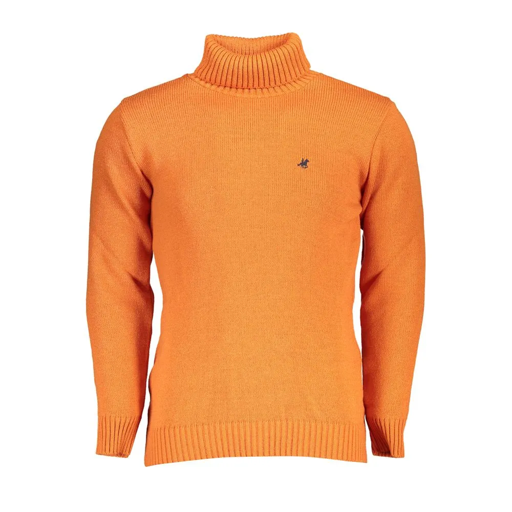 U.S. Grand Polo Men's Elegant Turtleneck Embroidered Sweater