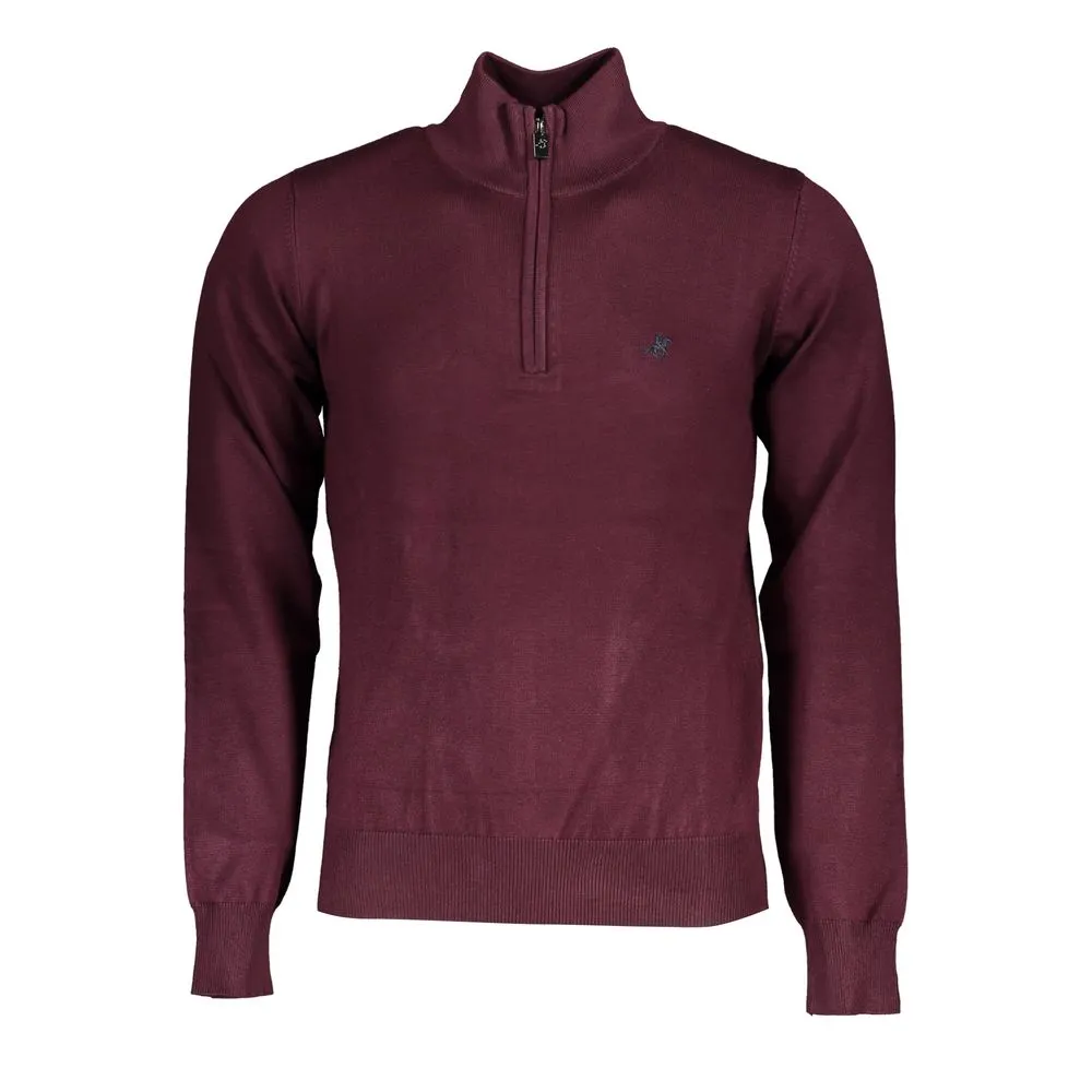 U.S. Grand Polo Men's Chic Half-Zip Sweater with Elegant Embroidery