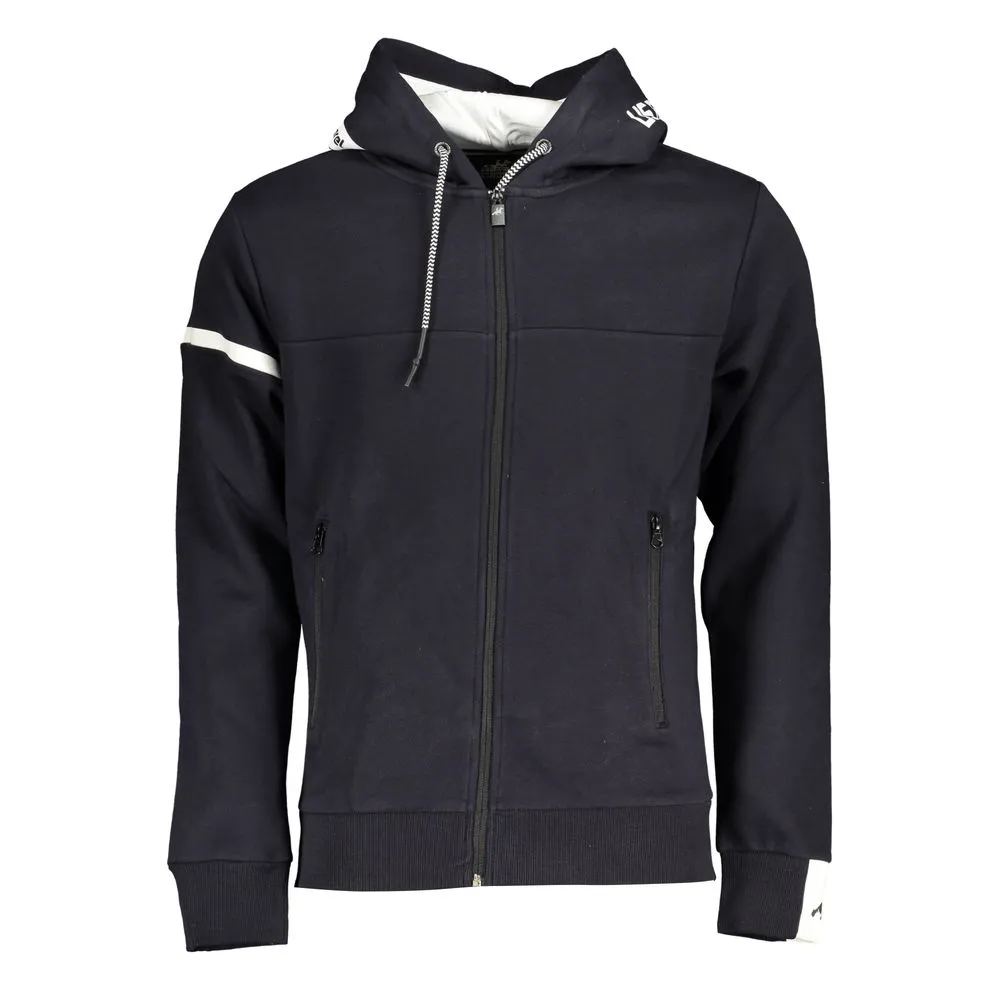 U.S. Grand Polo Men's Elegant Blue Hooded Fleece Sweatshirt