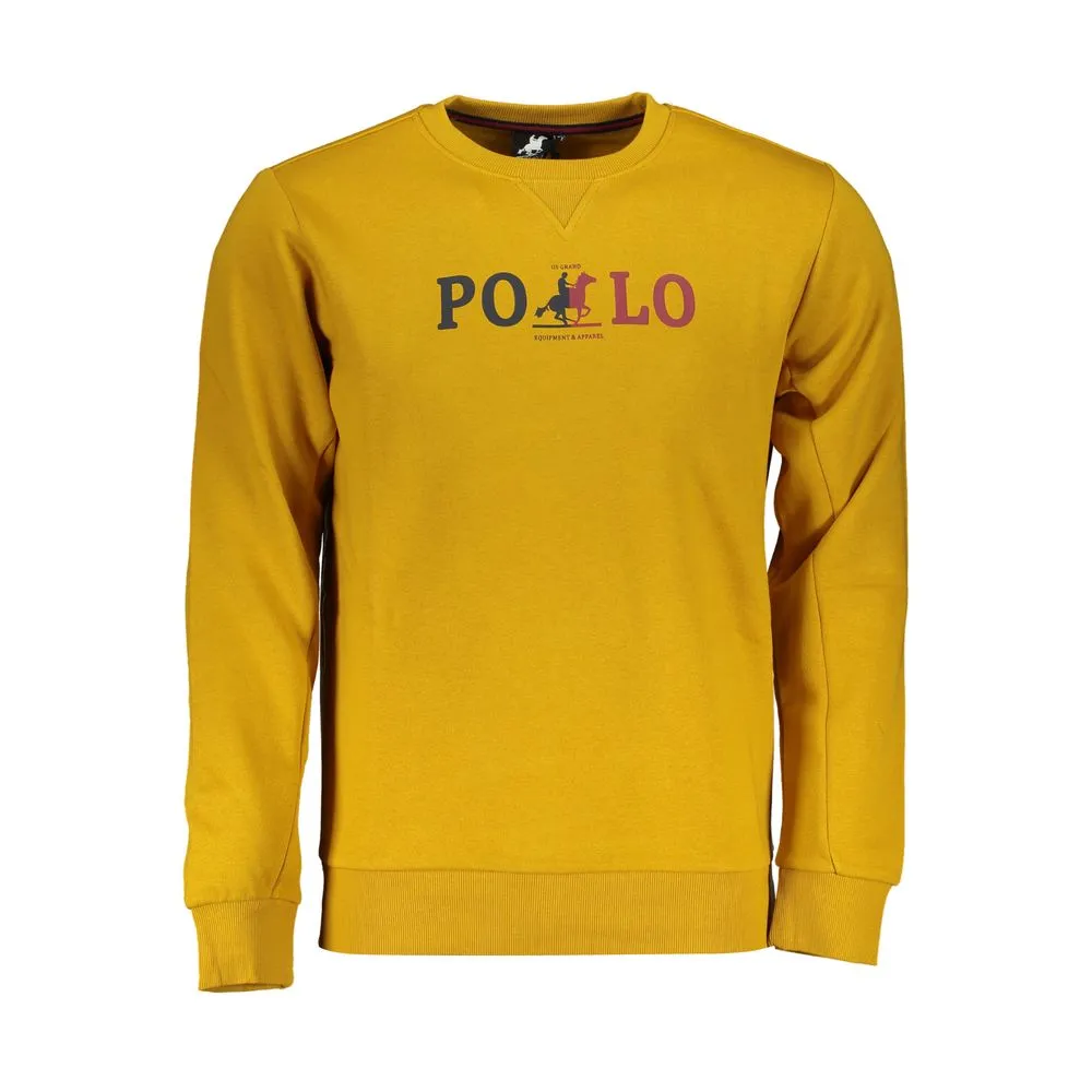 U.S. Grand Polo Men's Sunshine Yellow Fleece Crew Neck Sweatshirt