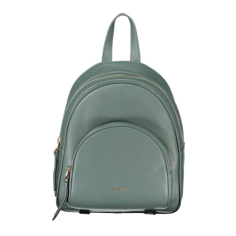 Coccinelle Women's Chic Green Leather Backpack with Adjustable Straps