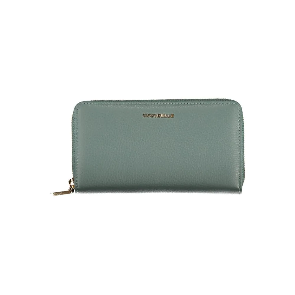 Coccinelle Women's Chic Green Leather Wallet with Ample Storage