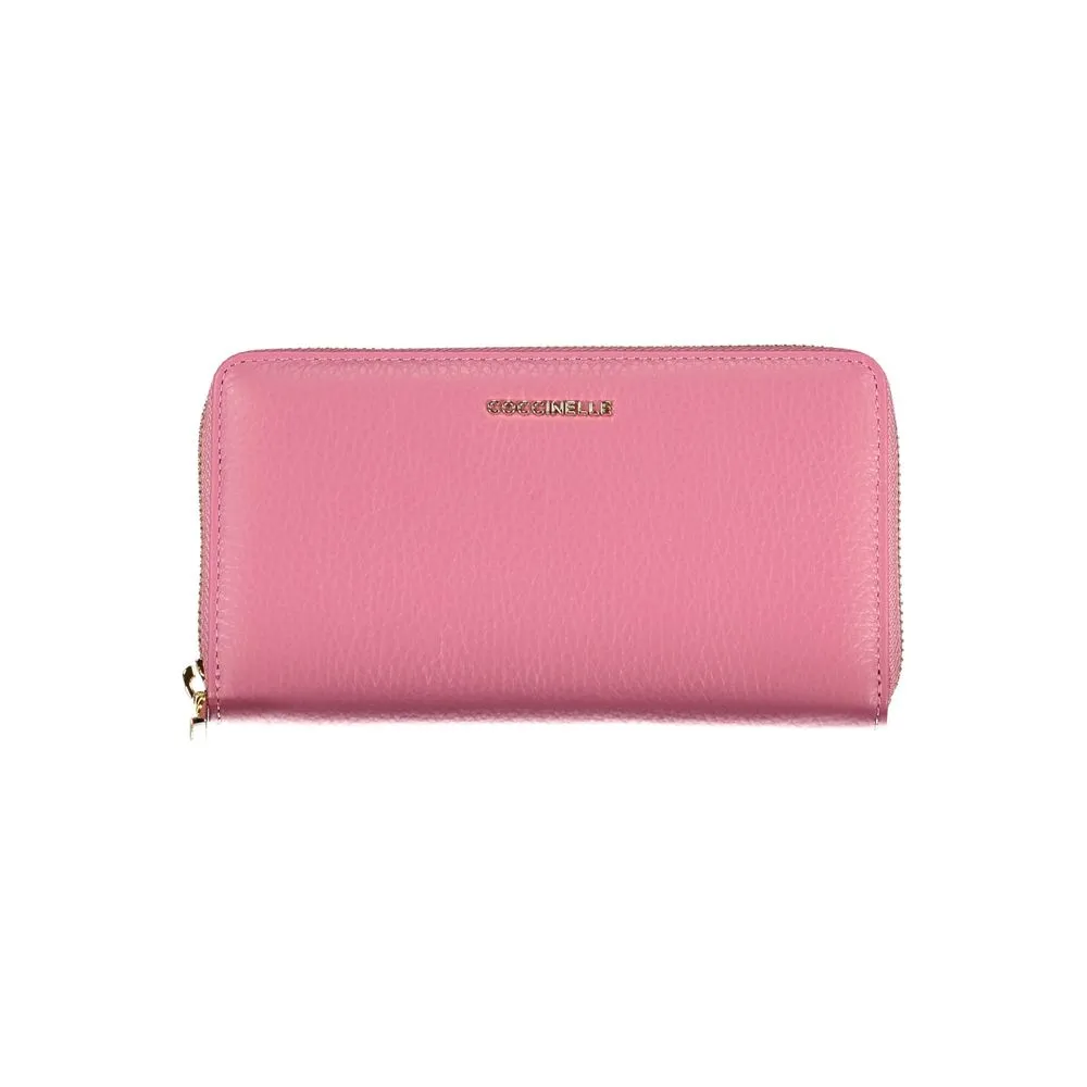 Coccinelle Women's Elegant Pink Leather Wallet with Ample Space