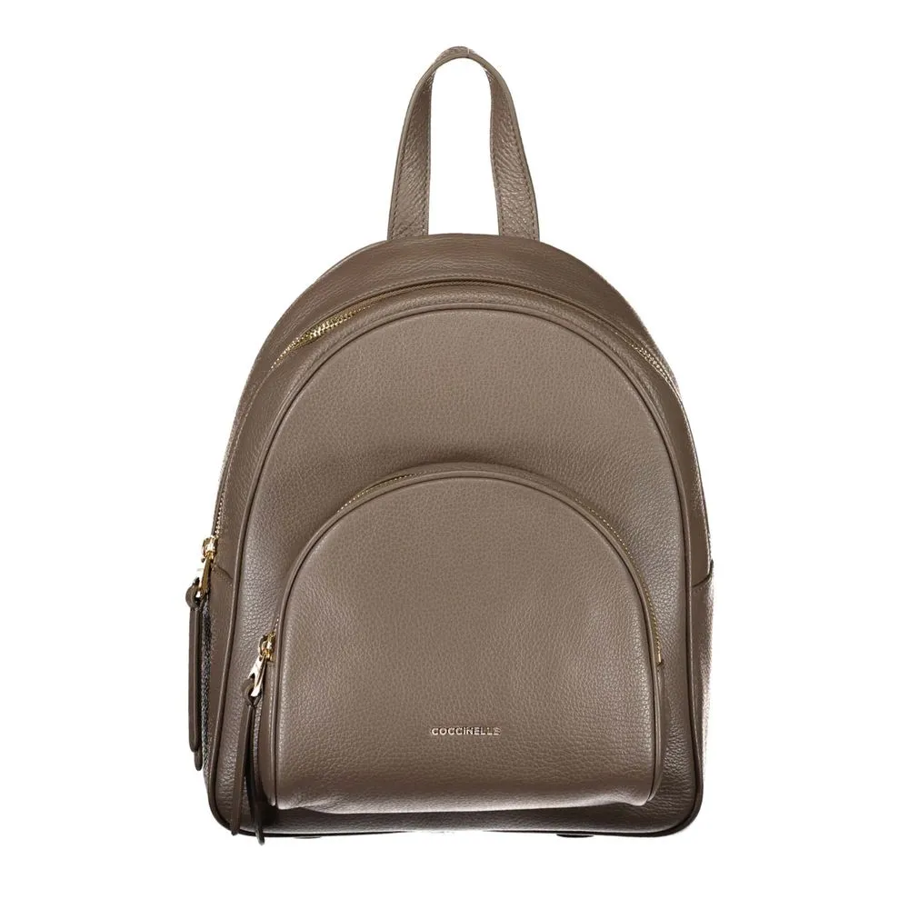 Coccinelle Women's Chic Leather Backpack with Adjustable Straps