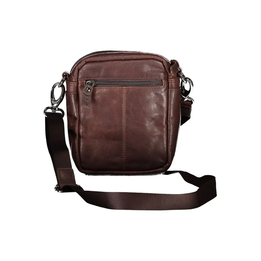 Aeronautica Militare Men's Elegant Brown Leather Shoulder Bag