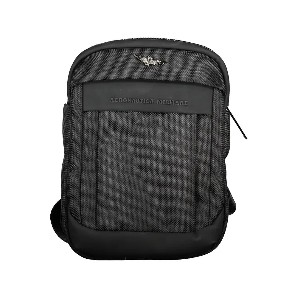 Aeronautica Militare Men's Exclusive Black Shoulder Bag with Contrasting Details