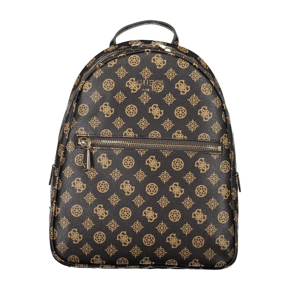 Guess Jeans Women's Elegant Brown VIKKY Backpack with Contrasting Details
