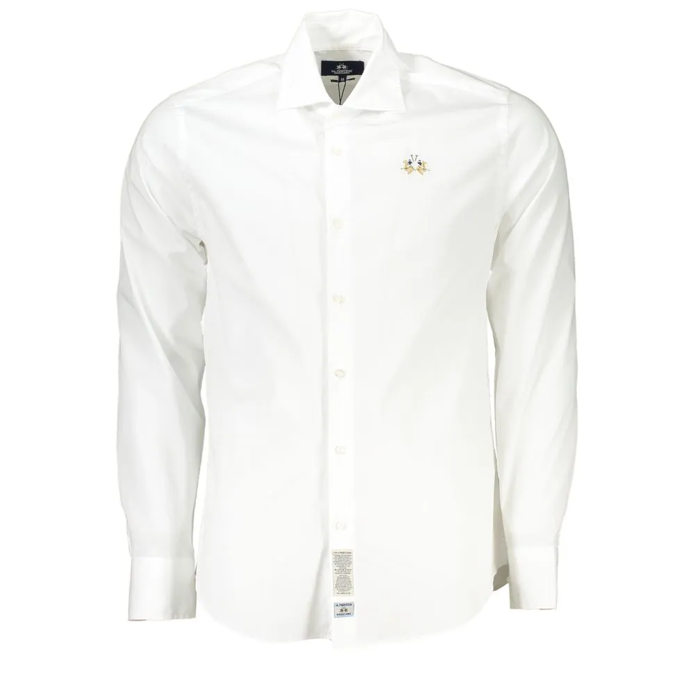 La Martina Men's Chic Slim Fit Long Sleeved White Shirt
