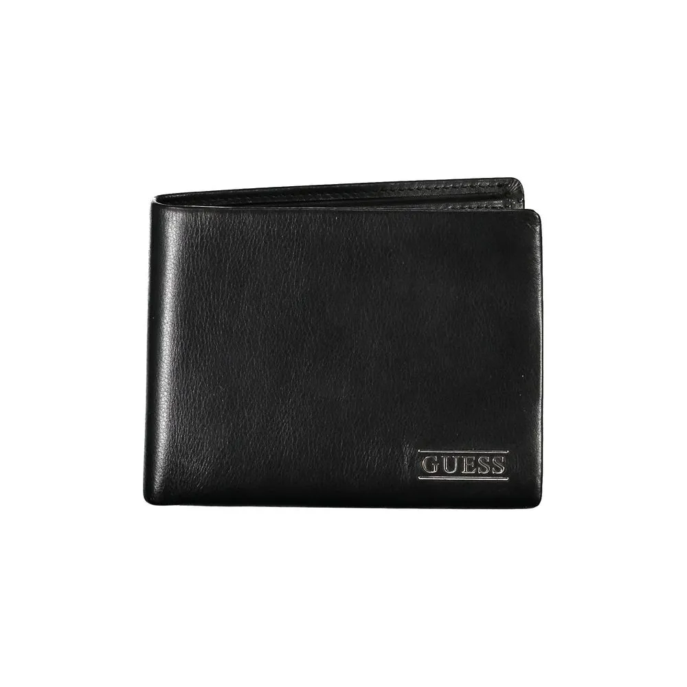 Guess Jeans Men's Sleek Black Leather Bifold Wallet
