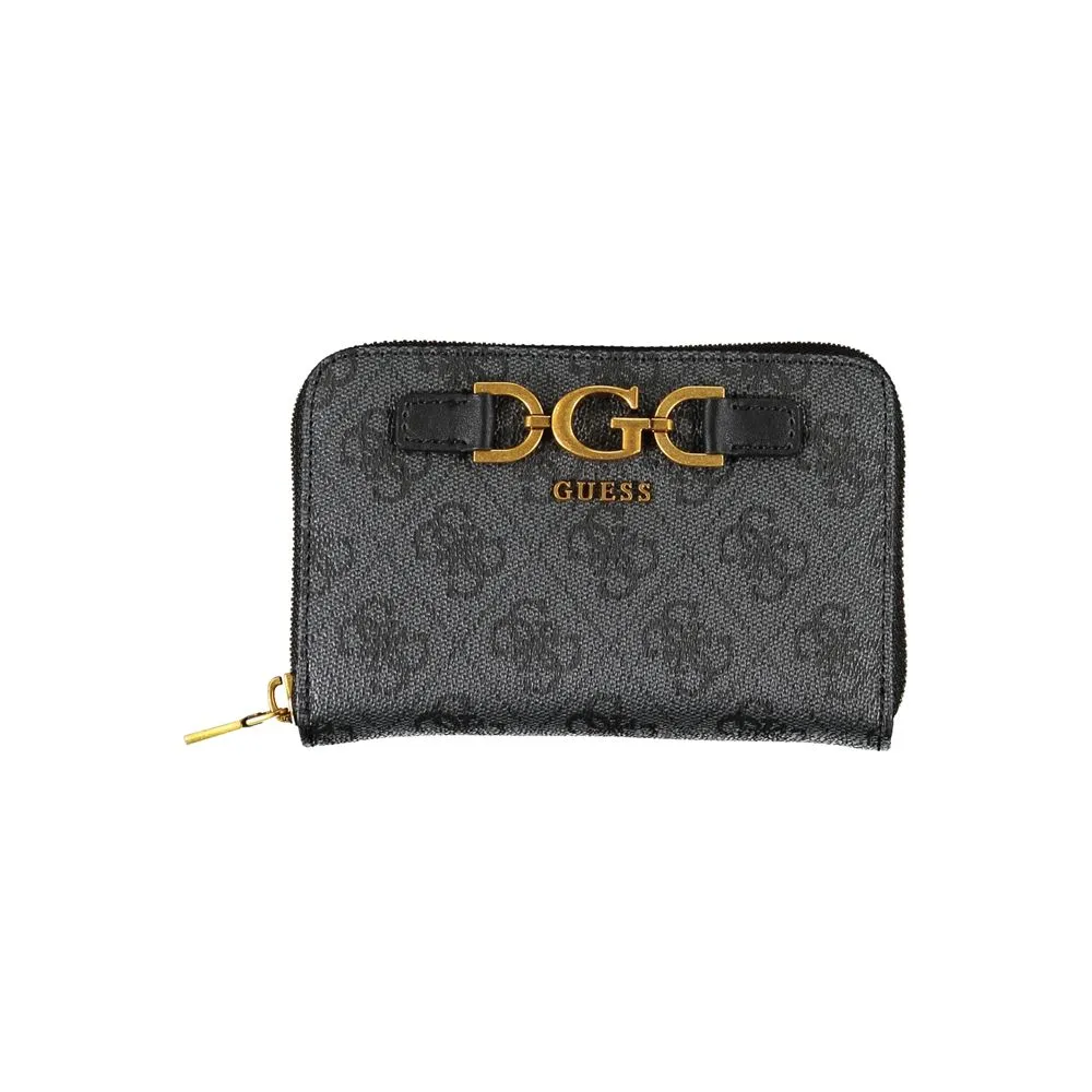 Guess Jeans Women's Chic Gray Polyethylene Wallet with Ample Storage