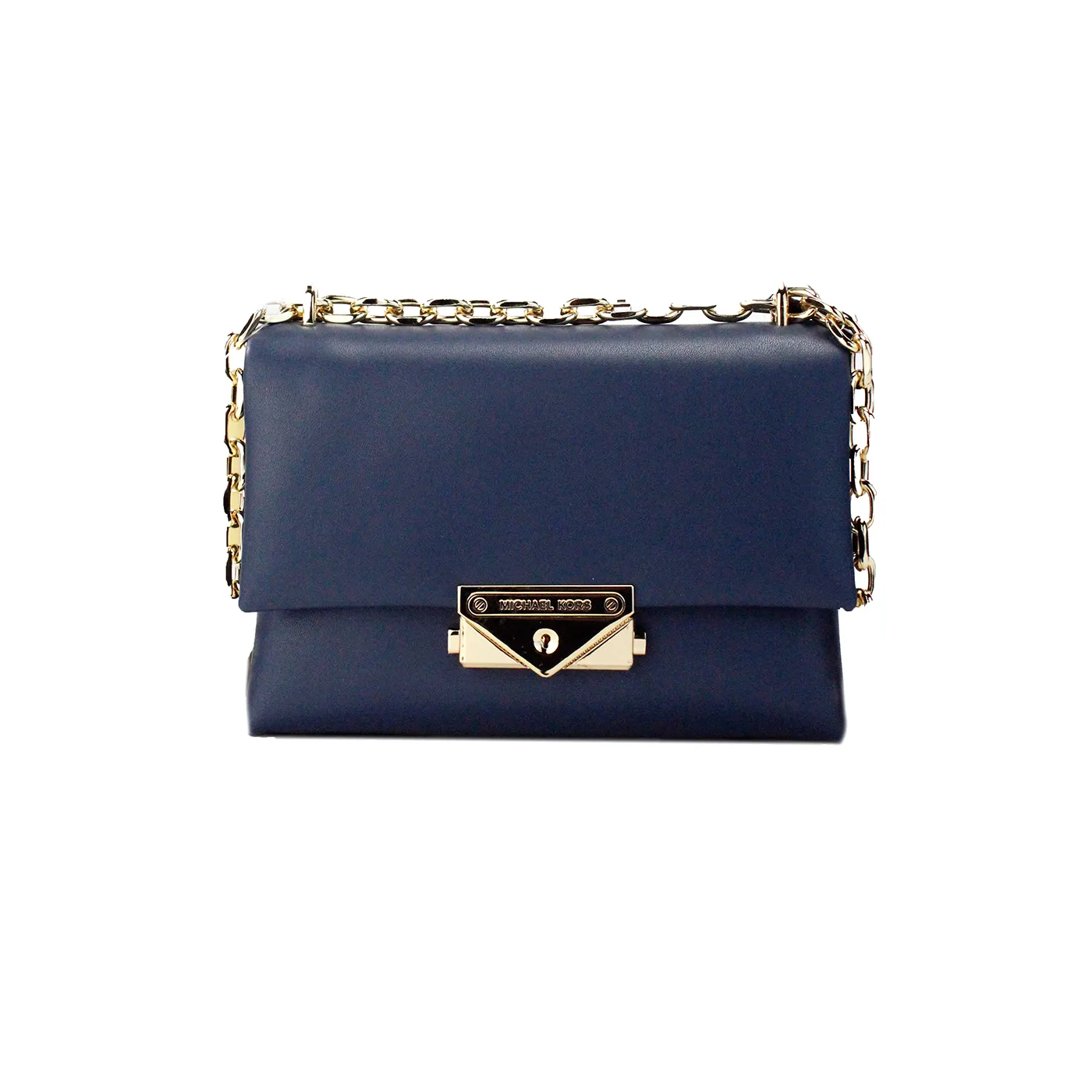 Michael Kors Women's Cece Small Navy Vegan Leather Convertible Flap Crossbody Bag