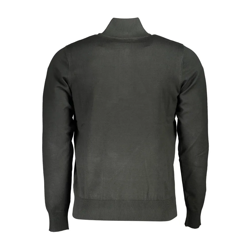 U.S. Grand Polo Men's Chic Half-Zip Embroidered Green Sweater