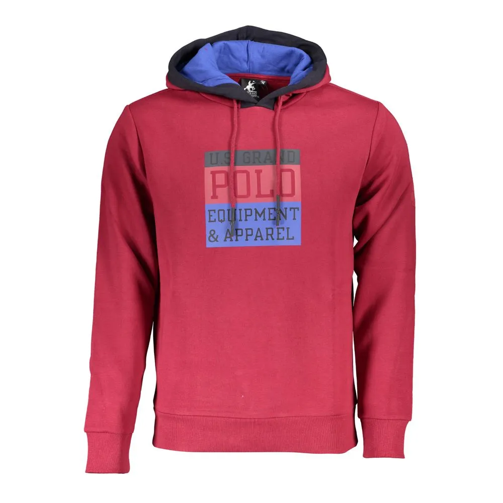 U.S. Grand Polo Men's Chic Pink Hooded Fleece Sweatshirt