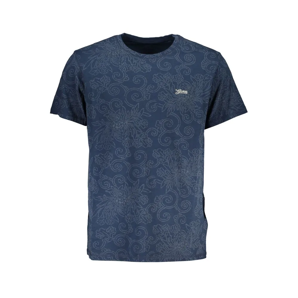 Guess Jeans Men's Blue Crew Neck Organic Cotton Tee