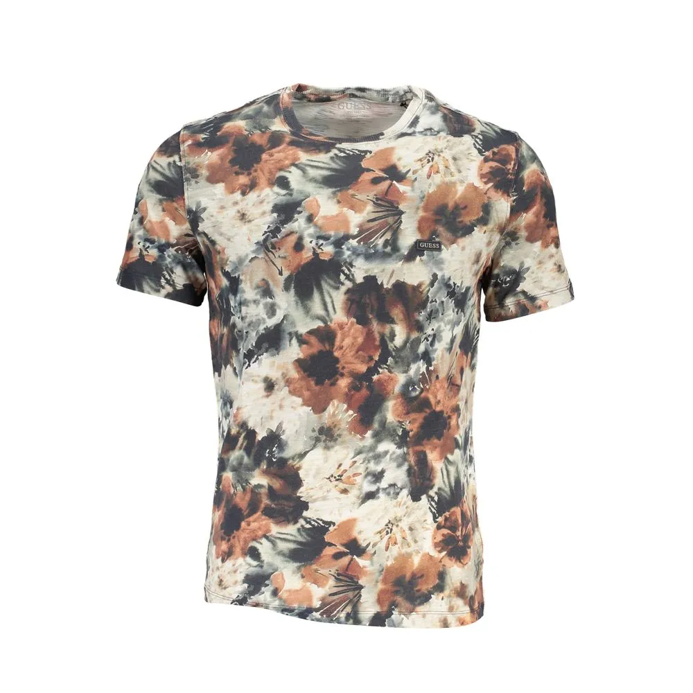 Guess Jeans Men's Chic Beige Slim Fit Crew Neck Tee