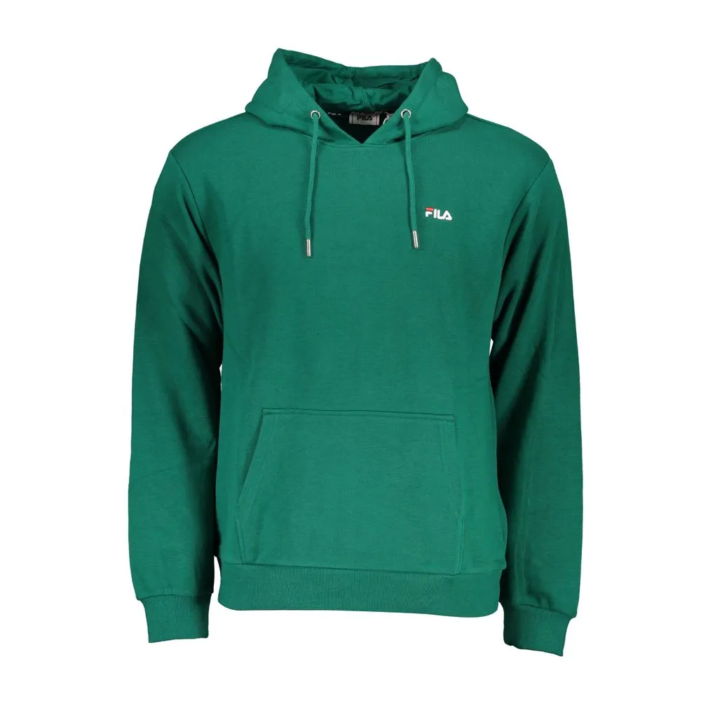 Fila Men's Chic Green Cotton Blend Hooded Sweatshirt
