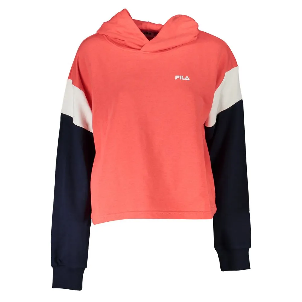 Fila Women's Chic Pink Hooded Sweatshirt with Logo Detail