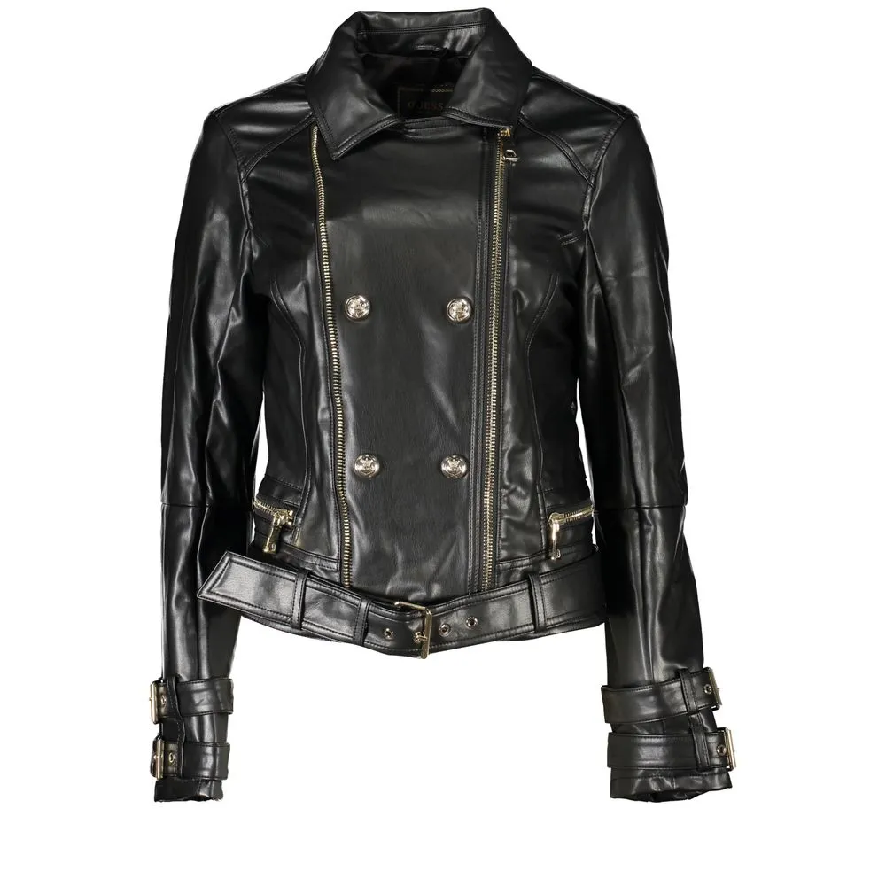 Guess Jeans Women's Chic Long Sleeve Jacket with Contrast Details