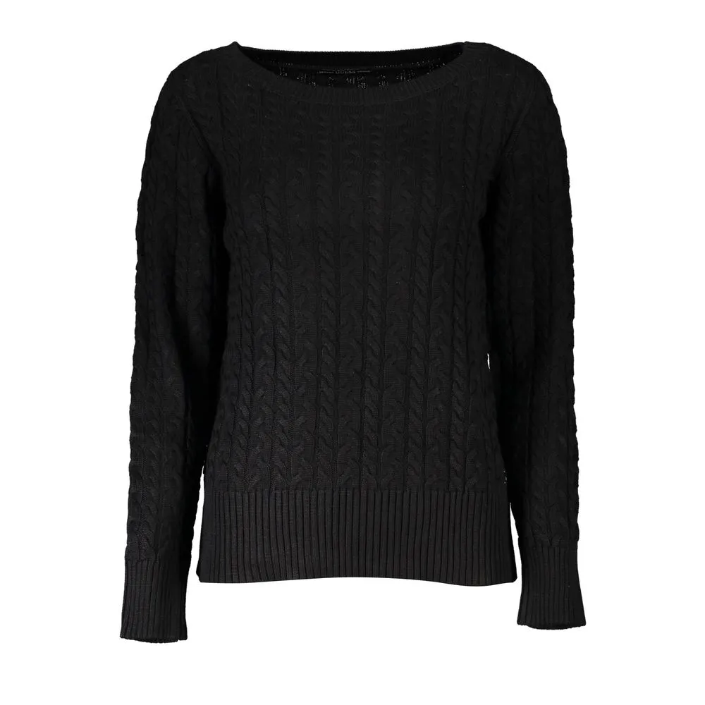 Guess Jeans Women's Chic Boat Neck Sweater with Contrast Details