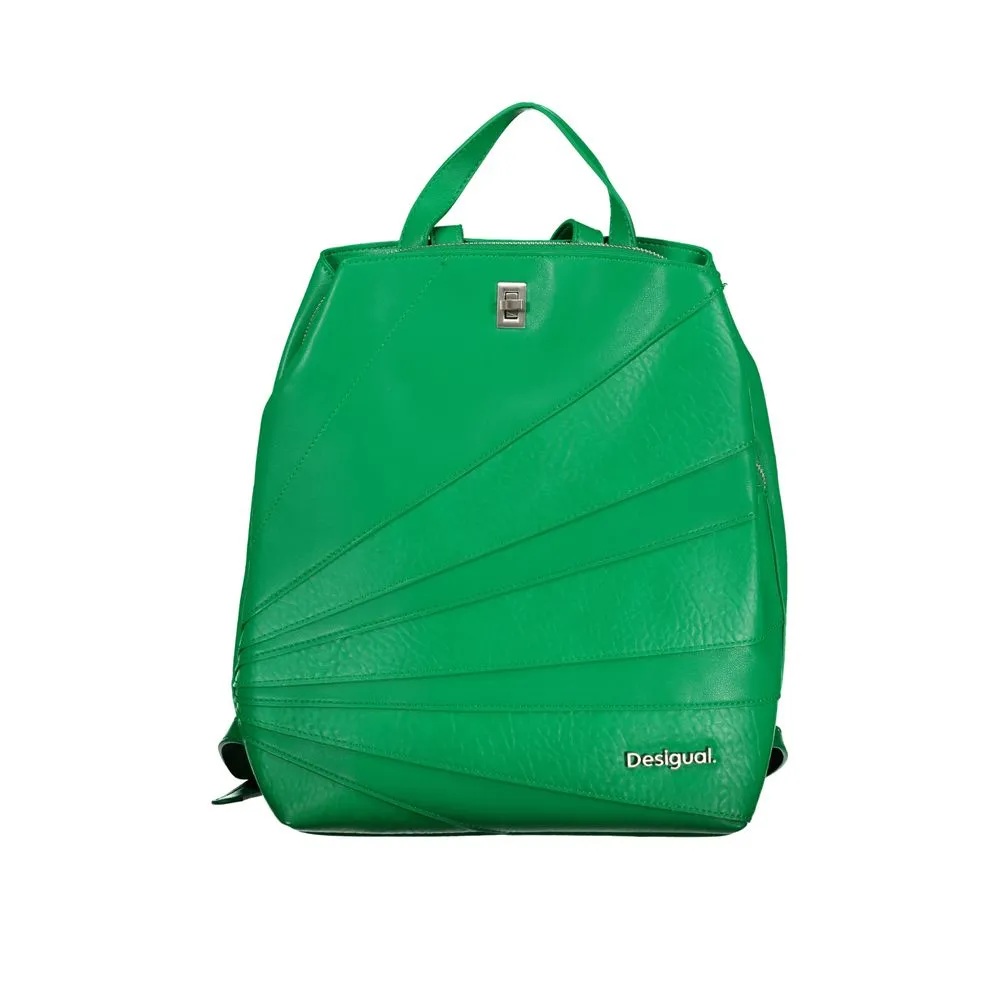 Desigual Women's Chic Green Backpack with Contrast Details