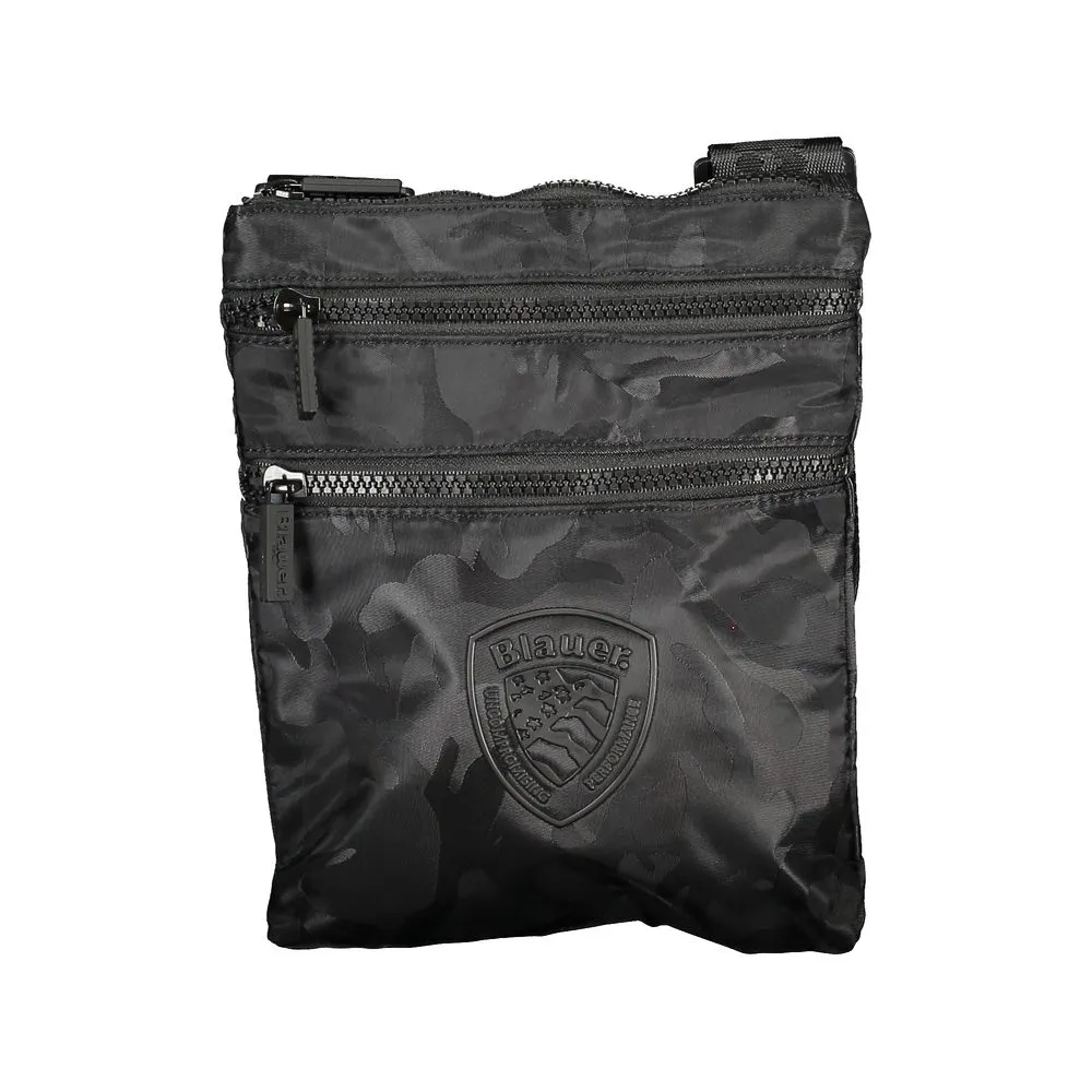 Blauer Men's Sleek Black Shoulder Bag with Contrasting Accents