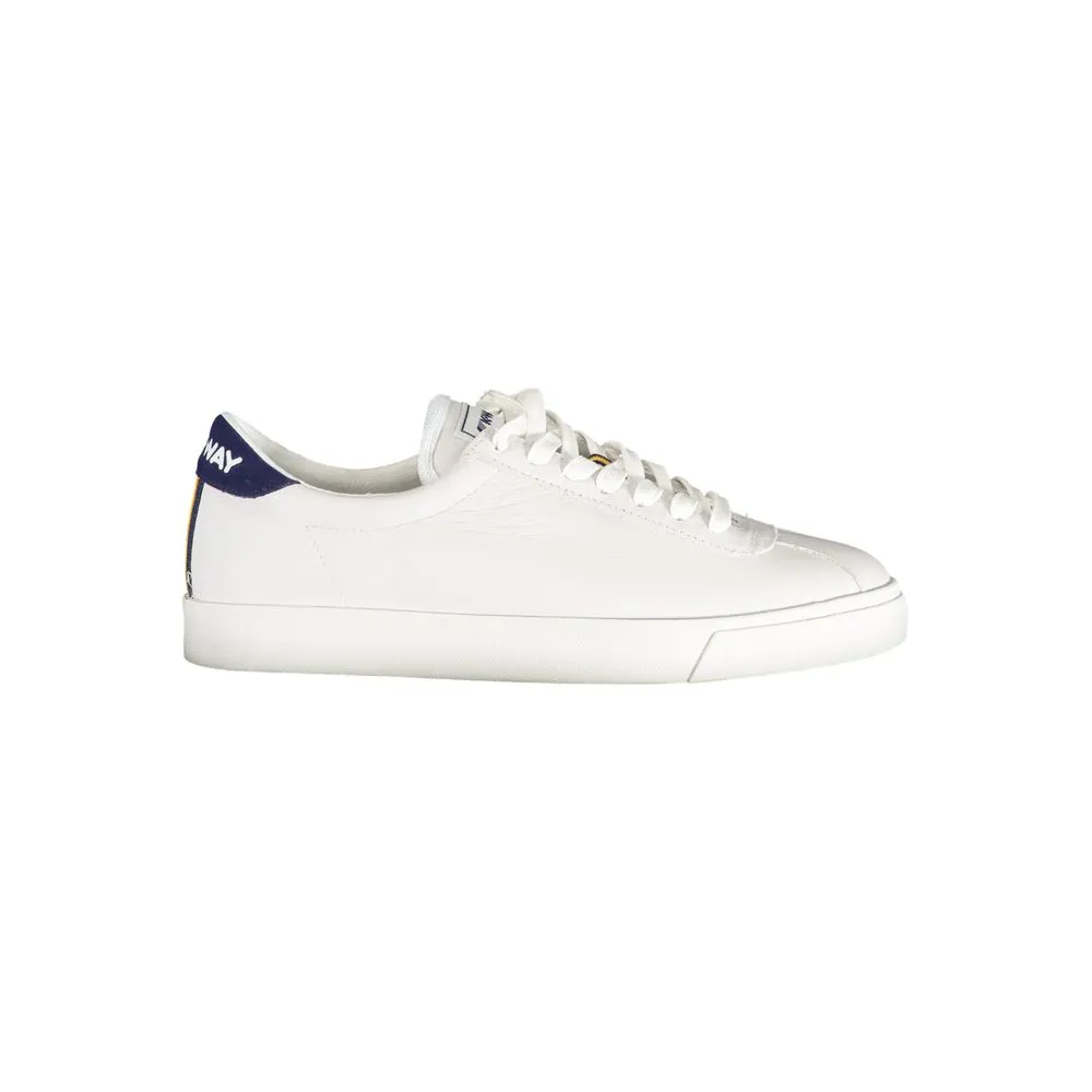 K-WAY Men's Sleek White Sneakers with Contrast Detailing