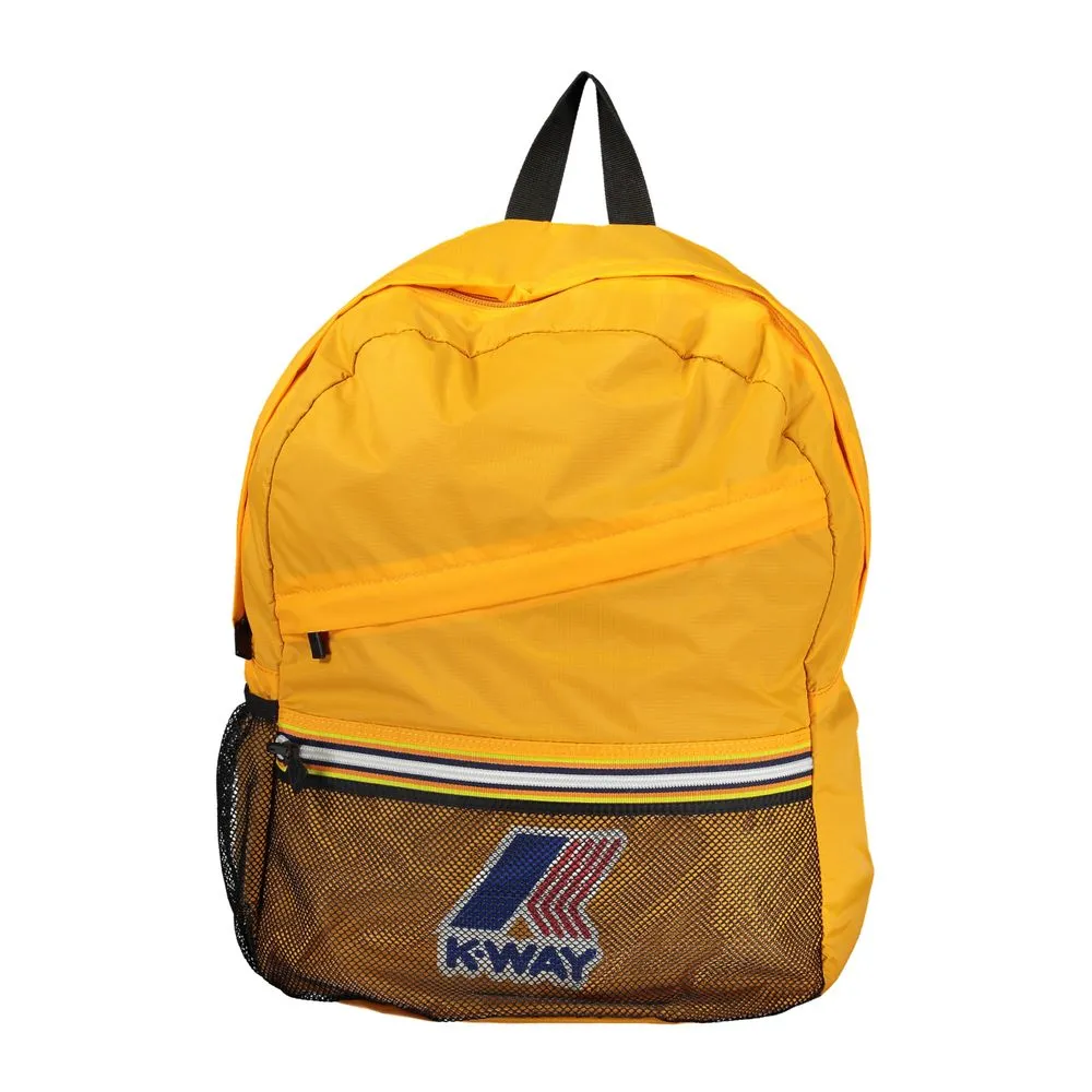 K-WAY Men's Chic Orange Polyamide Backpack With Logo Detail