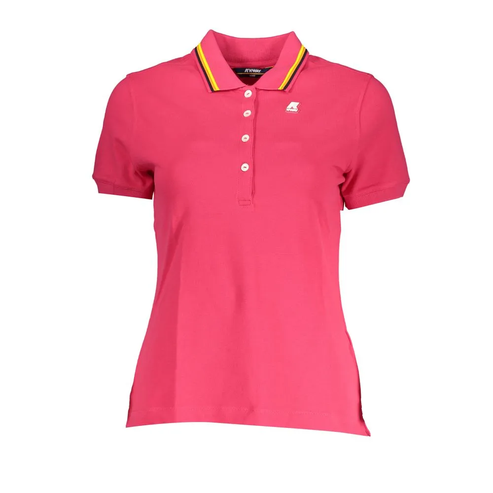 K-WAY Women's Chic Pink Polo with Contrast Detailing