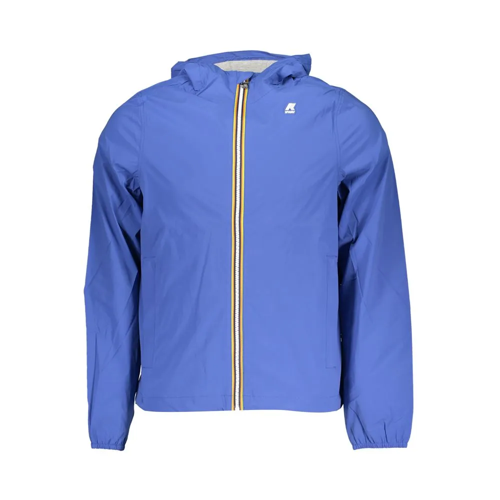 K-WAY Men's Sleek Long-Sleeve Hooded Jacket - Blue