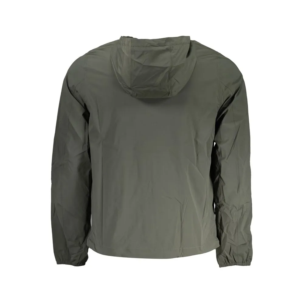 K-WAY Men's Sleek Green Hooded Sports Jacket