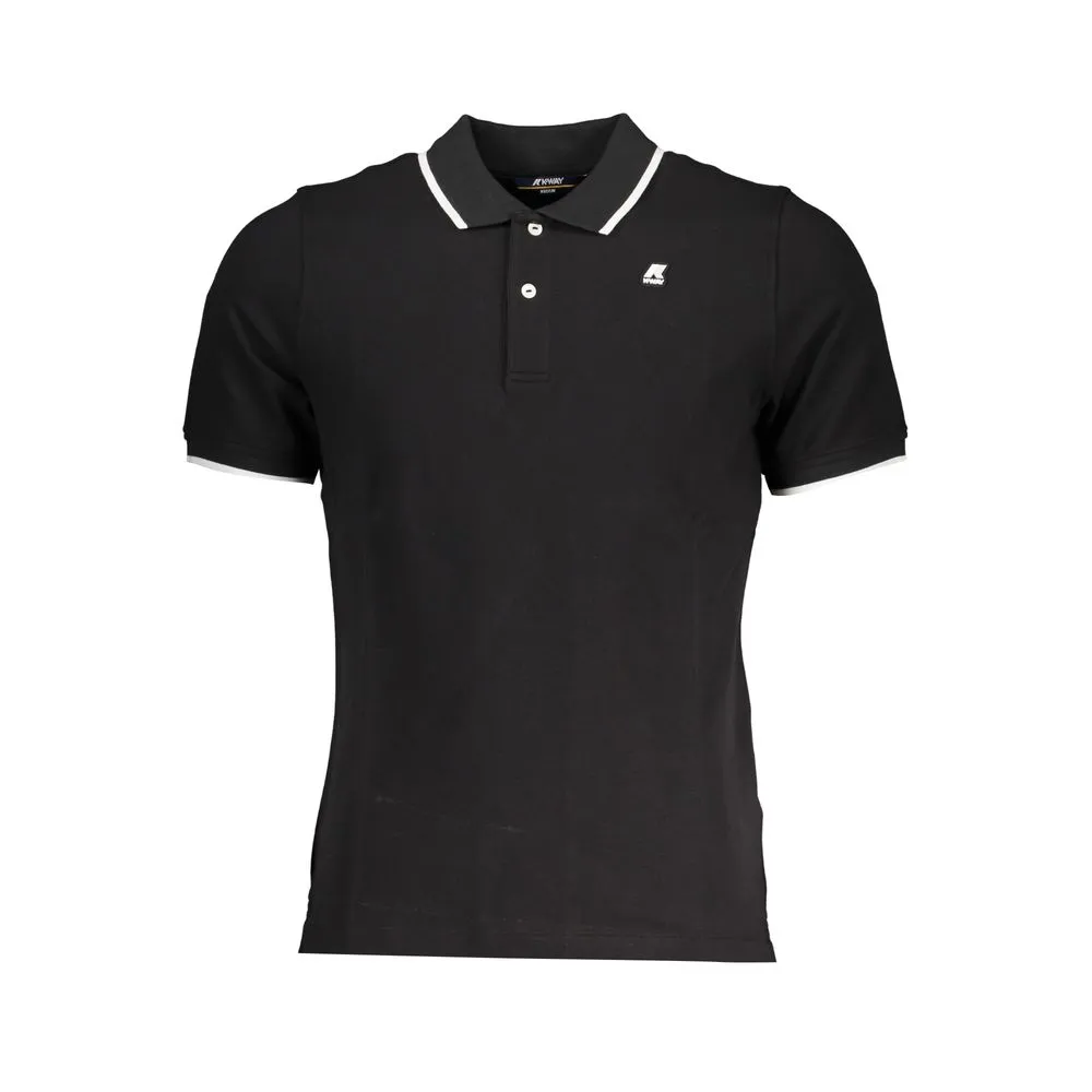 K-WAY Men's Chic Black Polo with Contrast Details