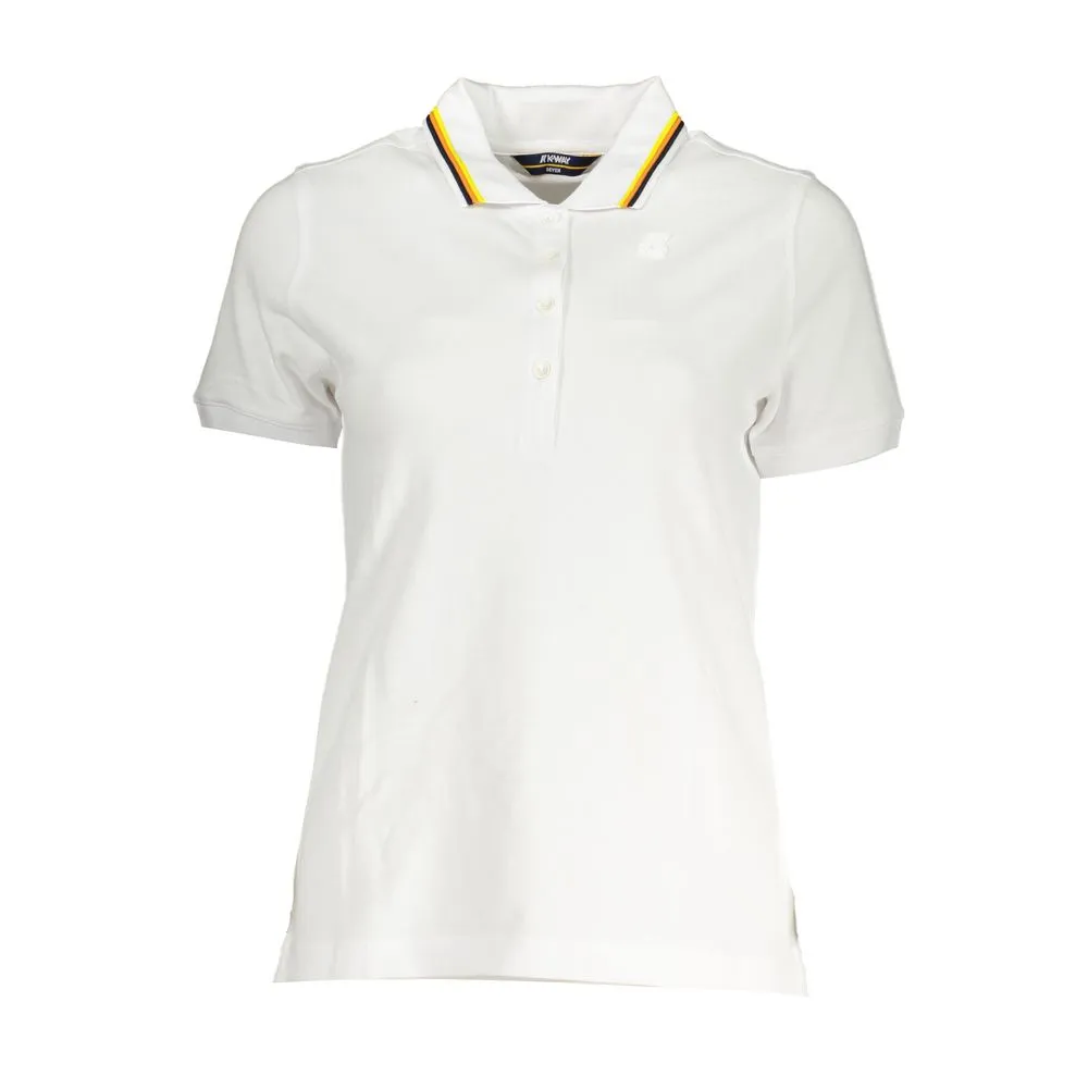K-WAY Women's Elegant White Contrast Polo Shirt