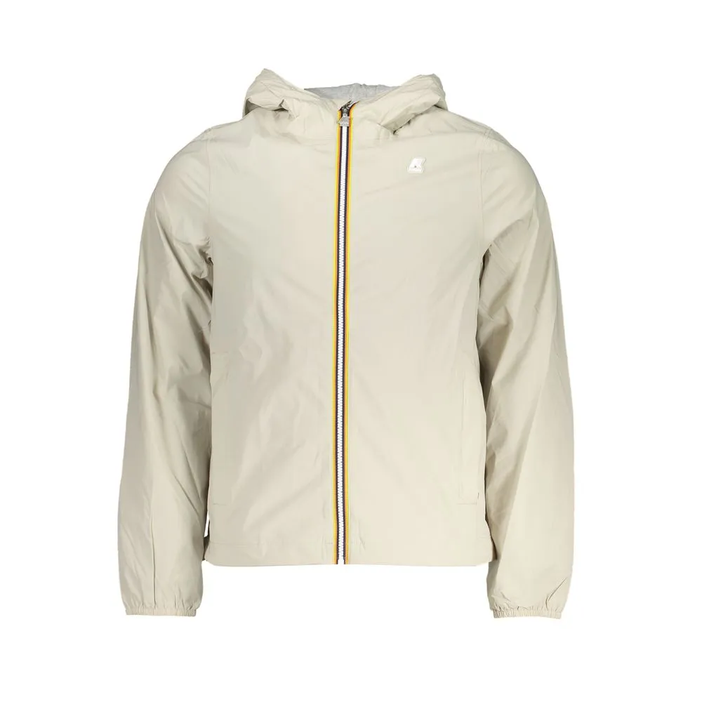 K-WAY Men's Beige Contrast Hooded Sports Jacket