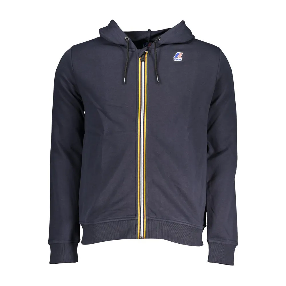K-WAY Men's Blue Hooded Cotton Blend Sweatshirt