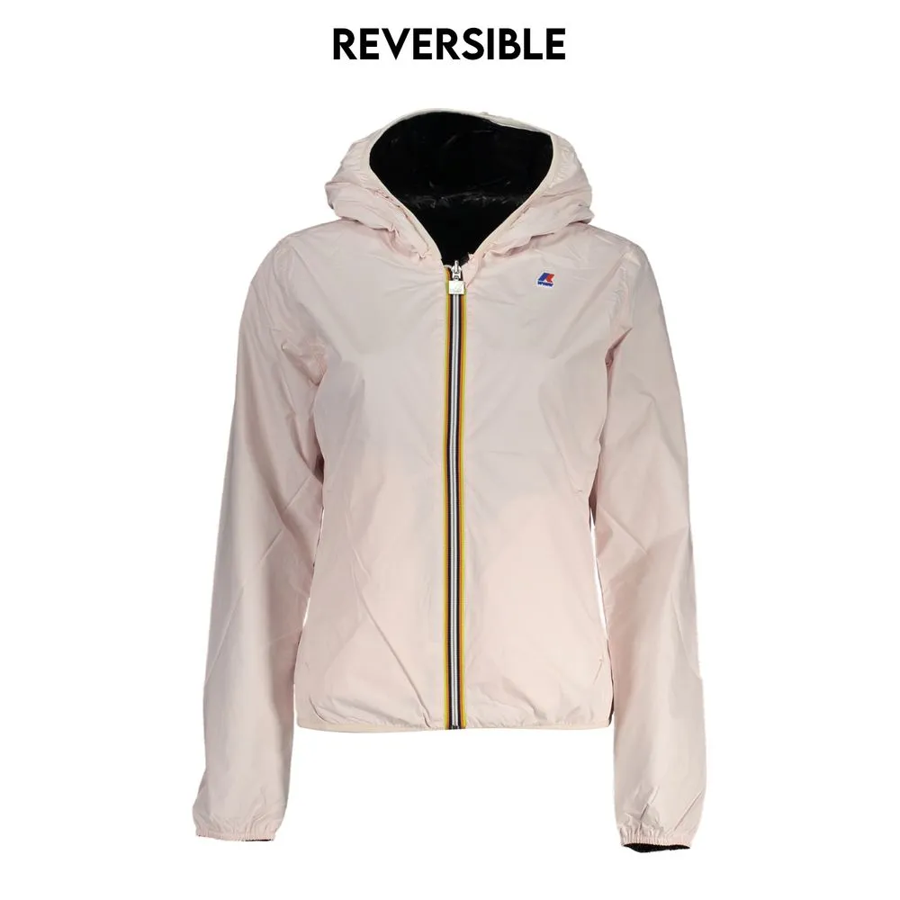 K-WAY Women's Chic Reversible Hooded Jacket in Pink