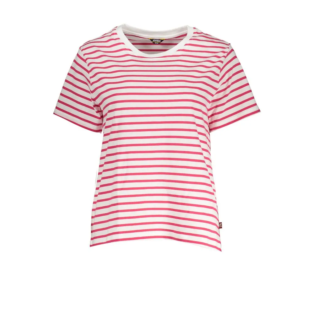 K-WAY Women's Chic White Cotton Tee with Contrast Detailing