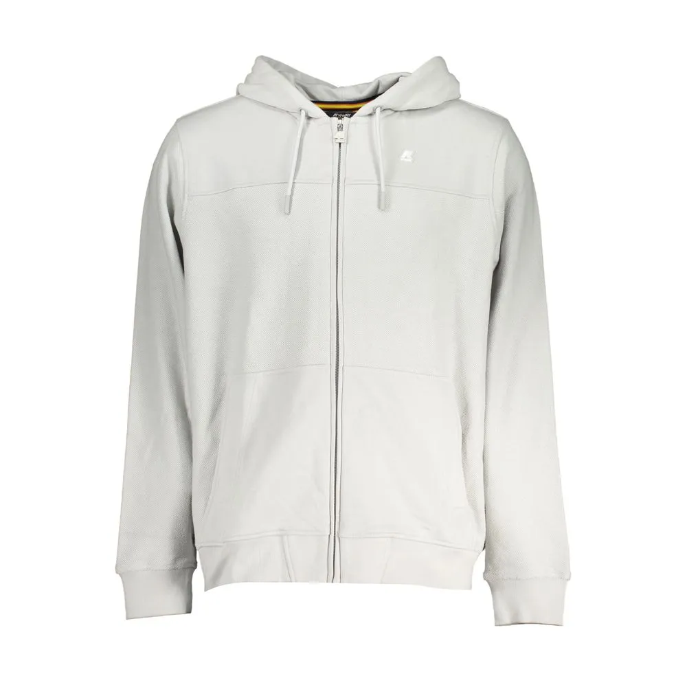 K-WAY Men's Chic Gray Hooded Cotton Sweatshirt with Contrast Details