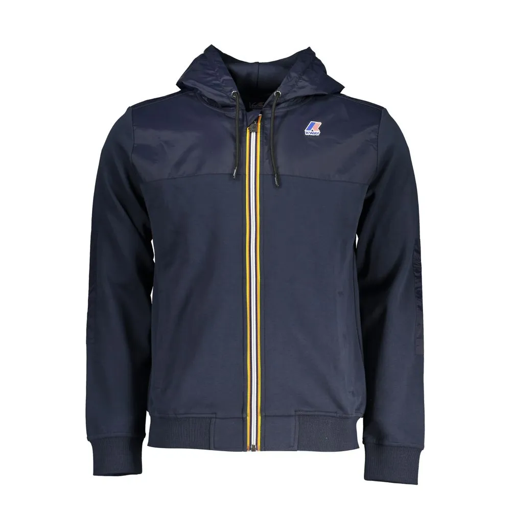 K-WAY Men's Sleek Hooded Zip Sweatshirt with Contrast Details